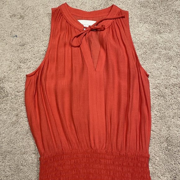 Brochu Walker Francine Boho Sleeveless Dress Smocked Waist Size Small Vermillion - Picture 5 of 13